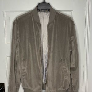 Top man gray velvet bomber